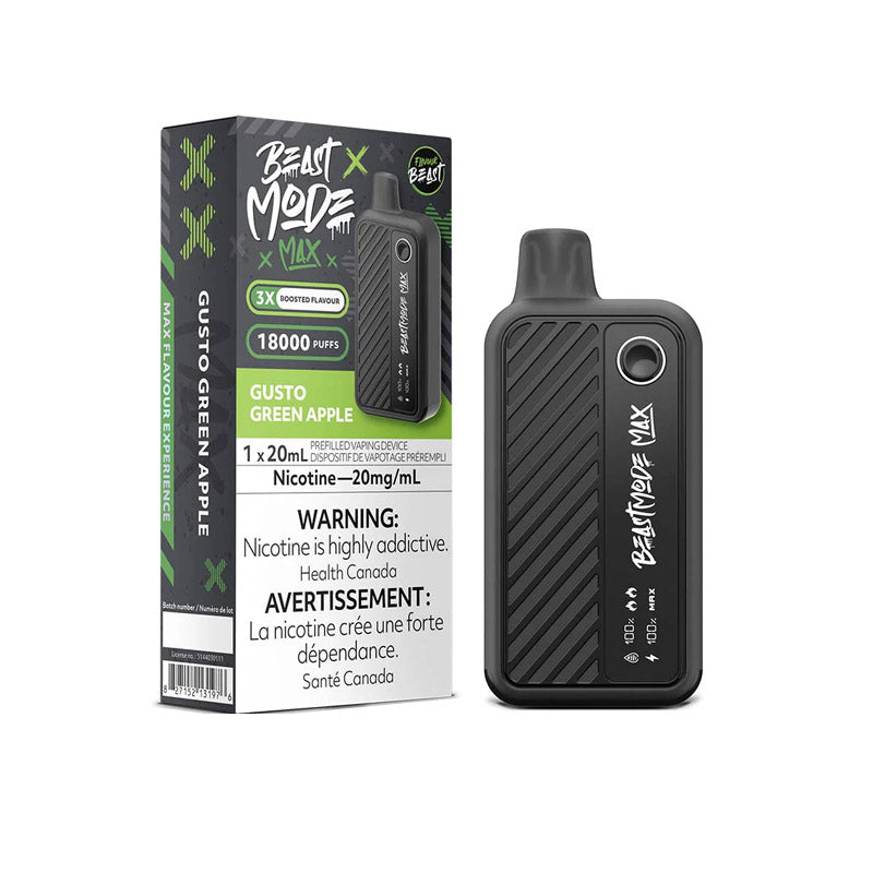 Gusto Green Apple Flavour Beast Mode Max 18K Disposable Vape