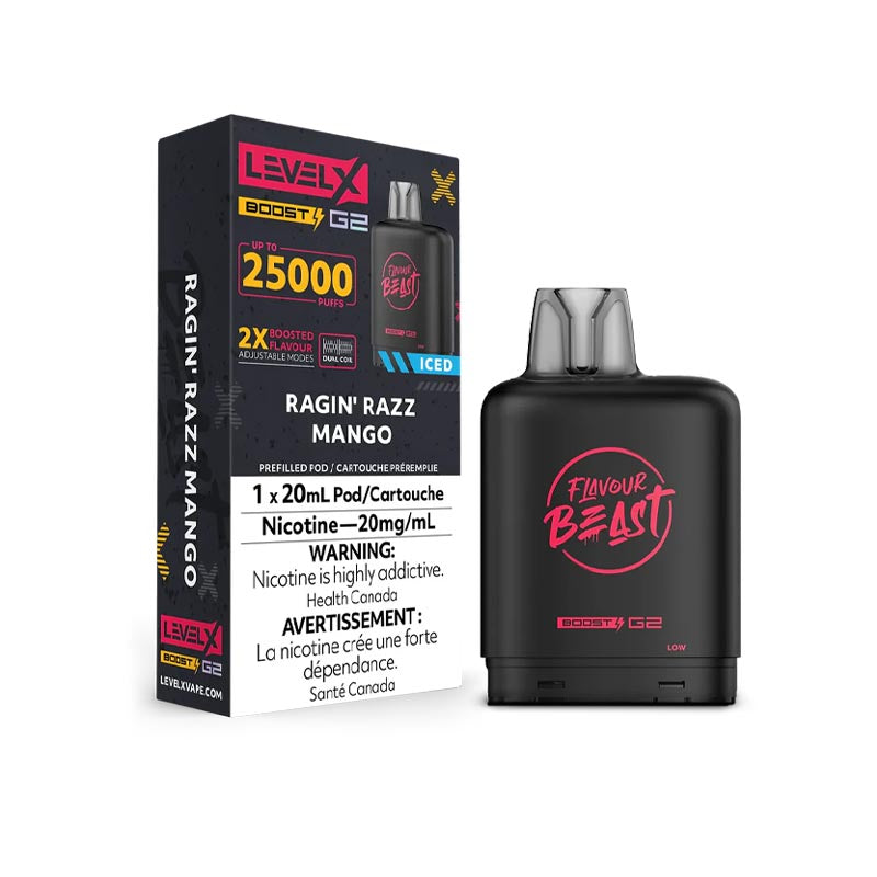 Ragin' Razz Mango Iced - Level X Boost G2 Pods