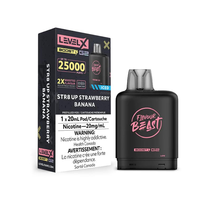 STR8 Up Strawberry Banana Icd - Level X Boost G2 Pods