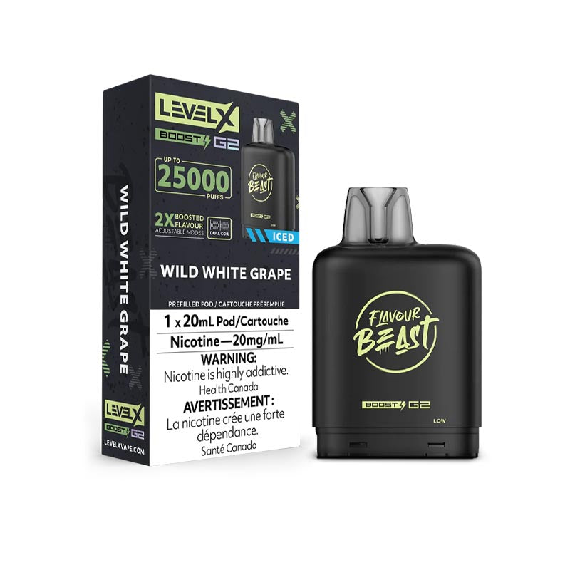 Wild White Grape Iced - Level X Boost G2 Pods